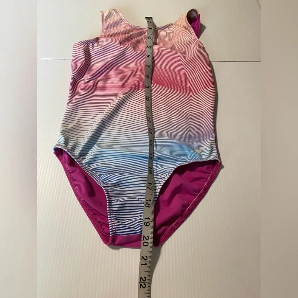 Destira gymnastics tank pastel blue pink sleeveless leotard LC-large child
